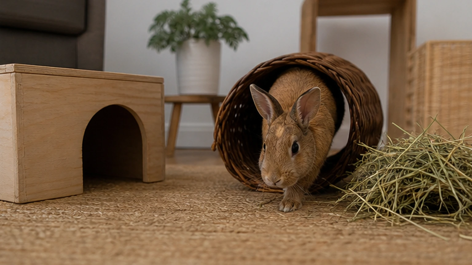 Contexte pour aménager un espace sûr et stimulant pour un lapin