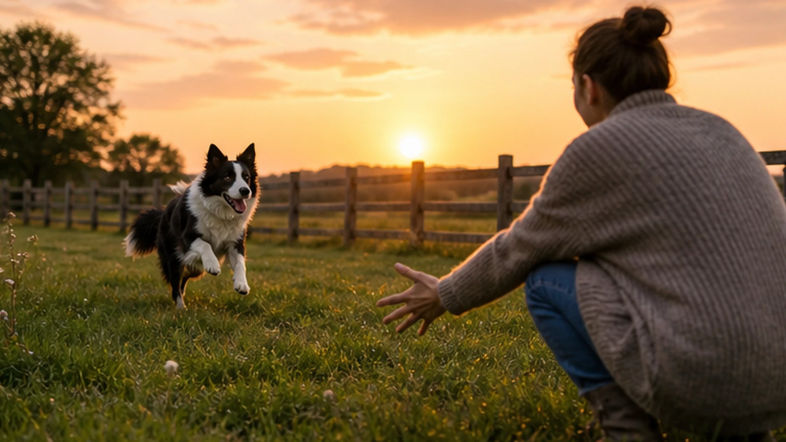 Contexte pour apprendre le rappel à un chien avec douceur