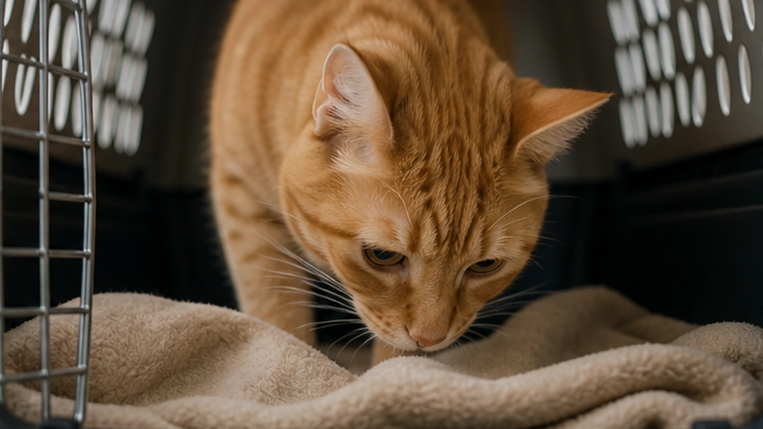 Detail pour habituer un chat à sa caisse de transport